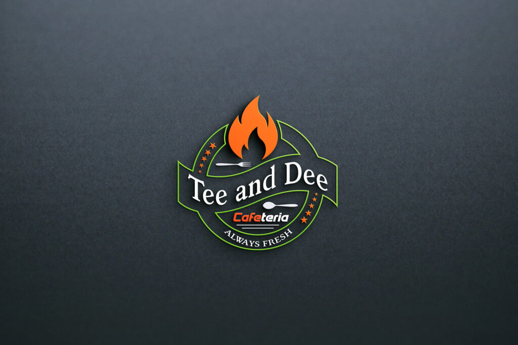 poriume portfolio - logo design for tee and dee cafeteria